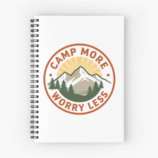 Item preview, Camp More Worry Less Retro 80s Mountain Adventure designed and sold by ceyhunfd.