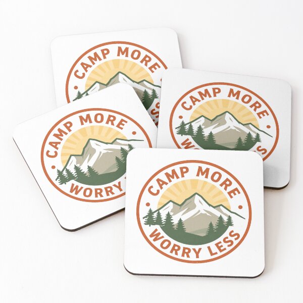 Item preview, Camp More Worry Less Retro 80s Mountain Adventure designed and sold by ceyhunfd.