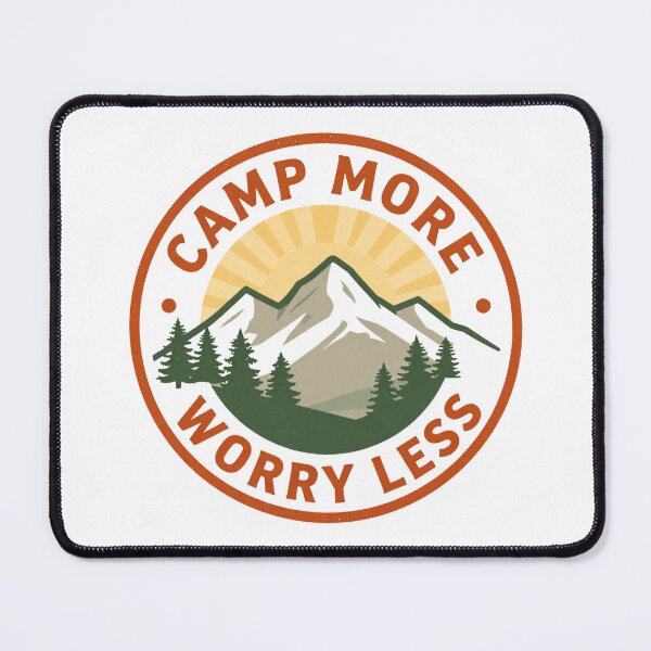Item preview, Camp More Worry Less Retro 80s Mountain Adventure designed and sold by ceyhunfd.