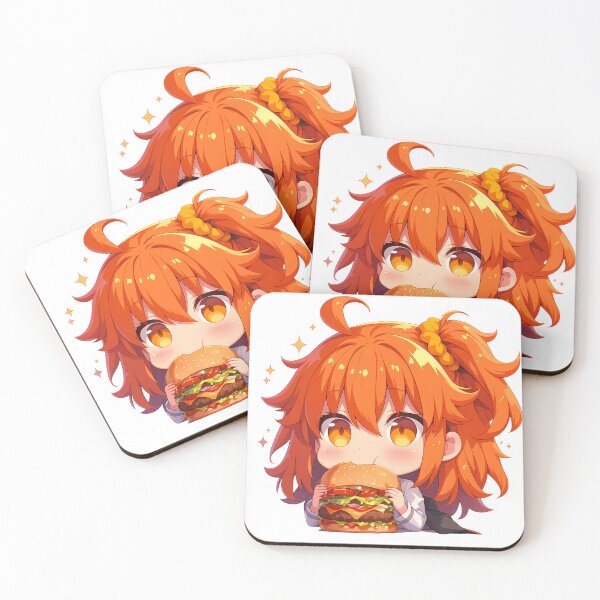 Item preview, Gudako Fate Grand Order Chibi Burger Orange Hair Joy designed and sold by earlobejerk.