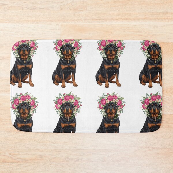 Item preview, Rottweiler Flower Power Crown Peony Botanical Dog designed and sold by PictoVibe.