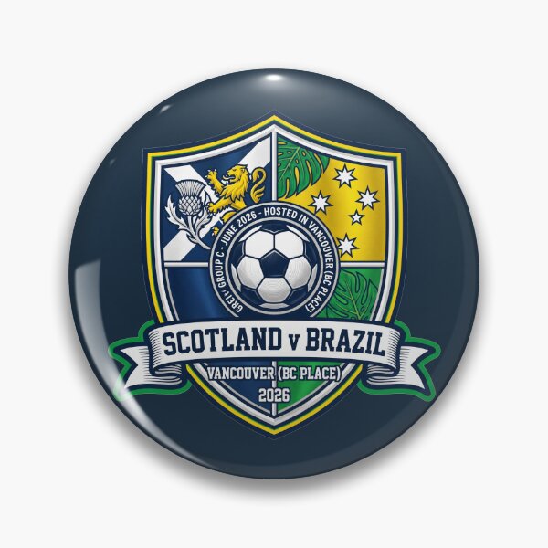 Item preview, Scotland vs Brazil Soccer Match Vancouver 2026 Crest designed and sold by Pride Emblem Prints.