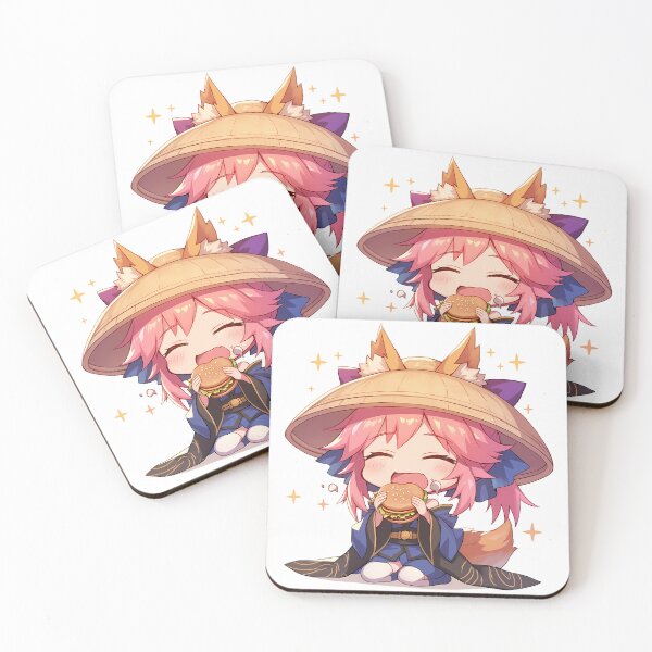 Item preview, No Caster Tamamo No Mae Fate Grand Order Chibi Kawaii Burger Fox Pastel Anime Girl designed and sold by earlobejerk.