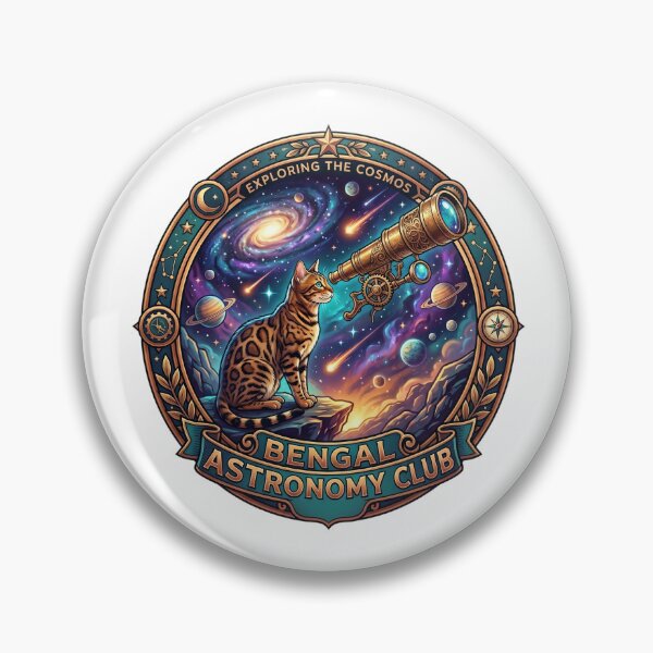 Item preview, Bengal Astronomy Club Cosmic Galaxy Telescope Cat designed and sold by PictoVibe.