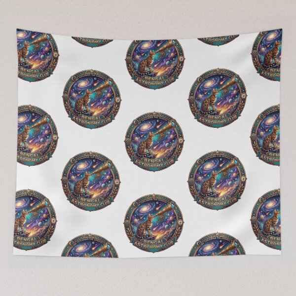Item preview, Bengal Astronomy Club Cosmic Galaxy Telescope Cat designed and sold by PictoVibe.