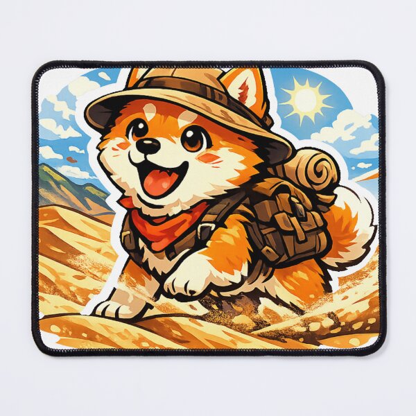 Item preview, Shiba Inu Desert Adventure Sticker – Japan Sand Dunes Explorer Kawaii Travel Anime Design designed and sold by kawaii animal store (in Japan).
