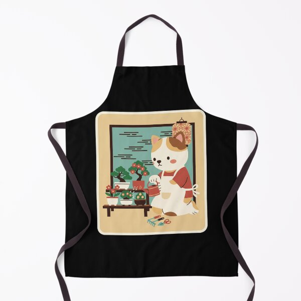 Item preview, Cute Gardening Cat Tending Tiny Bonsai in a Cozy Japanese-Inspired Room designed and sold by JordynLadukeg65.
