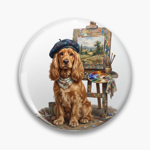 Item preview, Cocker Spaniel Atelier Artist Beret Fine Art Dog designed and sold by PictoVibe.