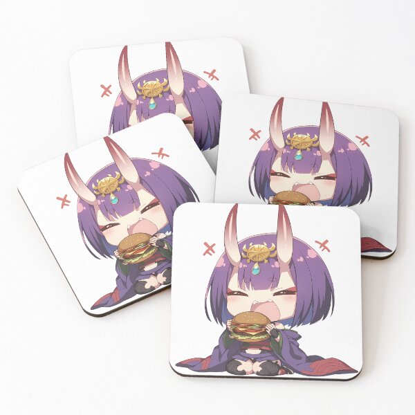 Item preview, Assassin Shuten Douji Fate Grand Order Chibi Kawaii Burger Purple Demon Anime Girl designed and sold by earlobejerk.