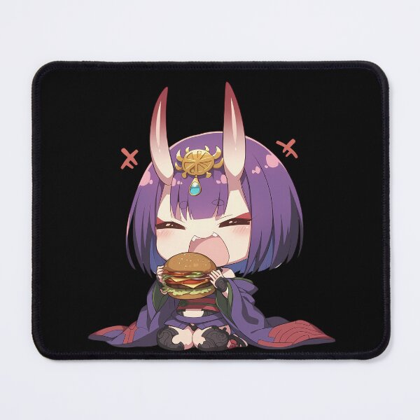Item preview, Assassin Shuten Douji Fate Grand Order Chibi Kawaii Burger Purple Demon Anime Girl designed and sold by earlobejerk.