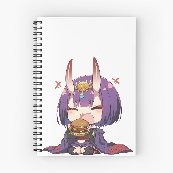 Item preview, Assassin Shuten Douji Fate Grand Order Chibi Kawaii Burger Purple Demon Anime Girl designed and sold by earlobejerk.