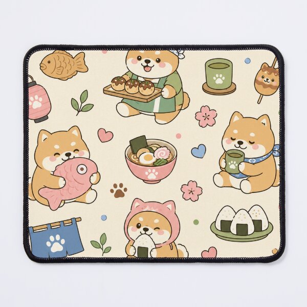 Item preview, Japanese Shiba Coffee Kawaii Pattern designed and sold by Soft Berry Studio.