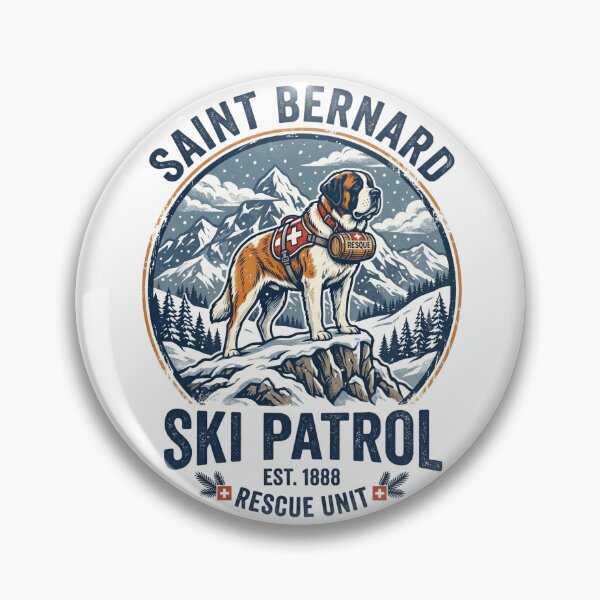 Item preview, Saint Bernard Ski Patrol Alpine Winter Rescue Dog designed and sold by PictoVibe.