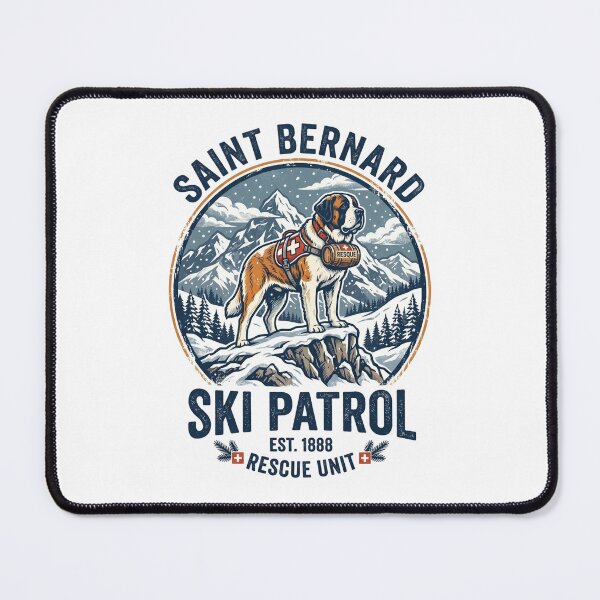 Item preview, Saint Bernard Ski Patrol Alpine Winter Rescue Dog designed and sold by PictoVibe.