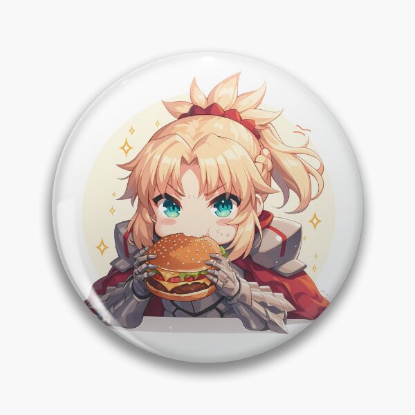 Item preview, Mordred Red Saber Fate Grand Order Chibi Burger Focus designed and sold by earlobejerk.