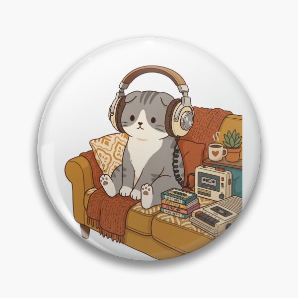 Item preview, Scottish Fold LoFi Cafe Cassette Tape Cat designed and sold by PictoVibe.