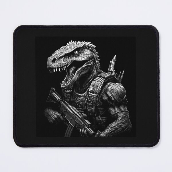 Item preview, Black and White Tactical Raptor Soldier Art designed and sold by inkoutninja.