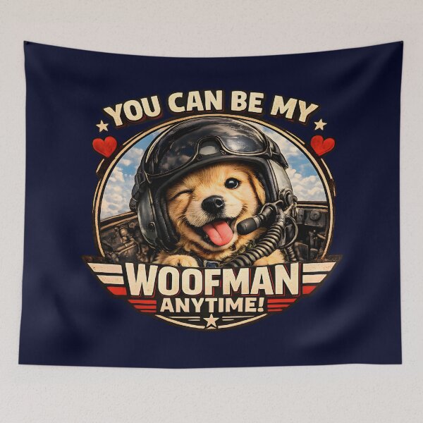 Item preview, You Can Be My Woofman Anytime. Cute puppy with Oversized Helmet designed and sold by RockyLambda.