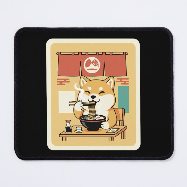 Item preview, Happy Shiba Inu Enjoying Ramen in a Cozy Noodle Shop designed and sold by JordynLadukeg65.
