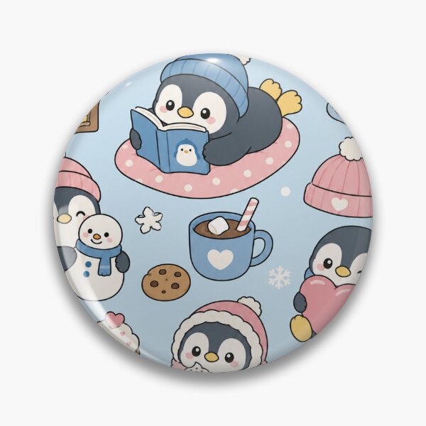 Item preview, Winter Penguin Comfort Kawaii Pattern designed and sold by Soft Berry Studio.