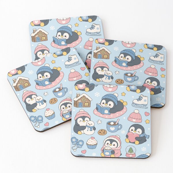 Item preview, Winter Penguin Comfort Kawaii Pattern designed and sold by Soft Berry Studio.