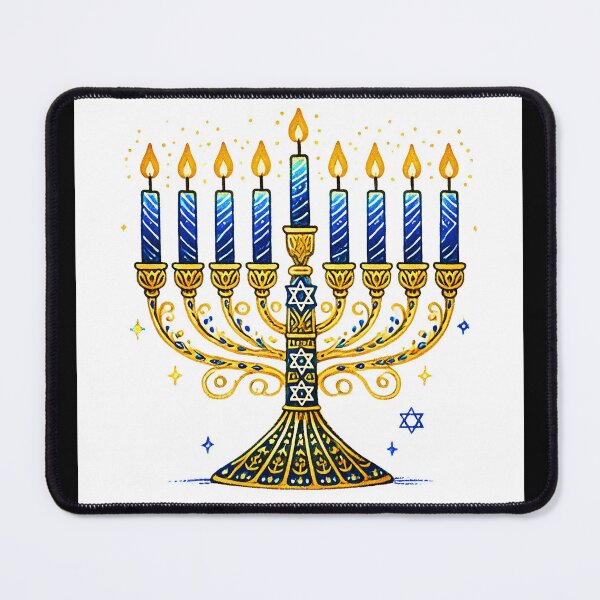 Item preview, Hanukkah Holiday Menorah With Vibrant Candles Design Art designed and sold by DEC02.