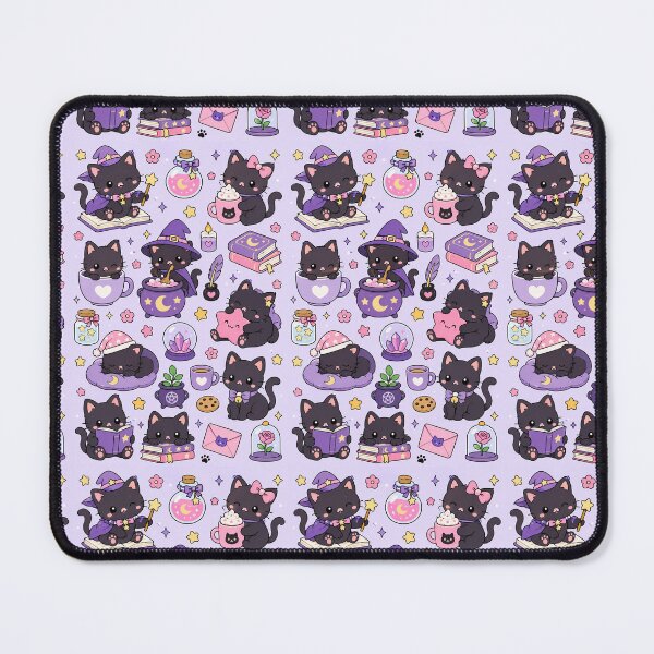 Item preview, Cute Witch Black Cat Kawaii Pattern designed and sold by Soft Berry Studio.