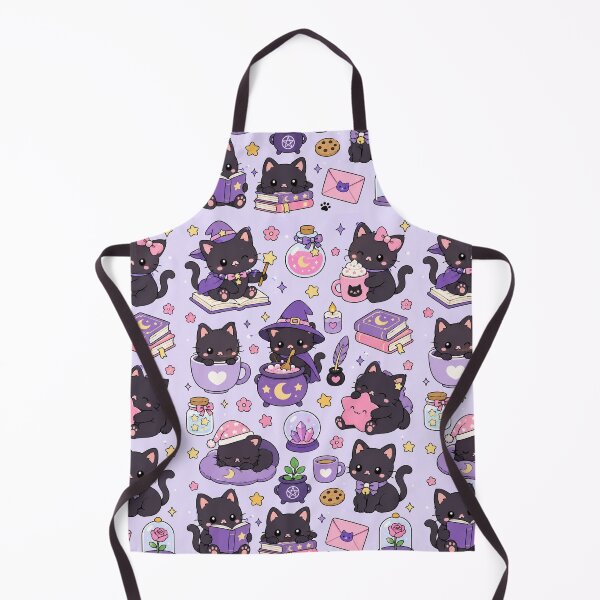 Item preview, Cute Witch Black Cat Kawaii Pattern designed and sold by Soft Berry Studio.