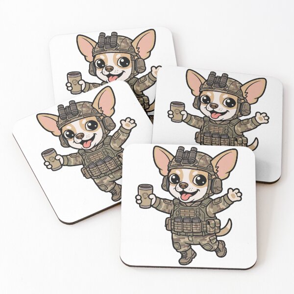 Item preview, Tactical Chihuahua Soldier Coffee Cartoon designed and sold by AusWarfighters.