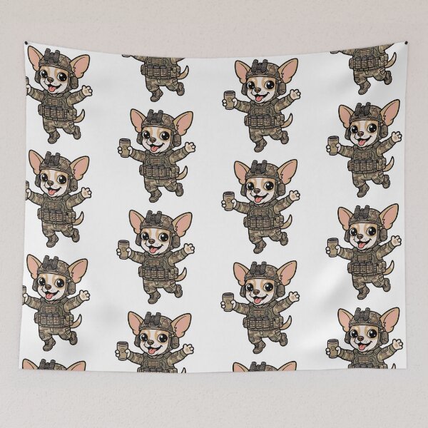 Item preview, Tactical Chihuahua Soldier Coffee Cartoon designed and sold by AusWarfighters.