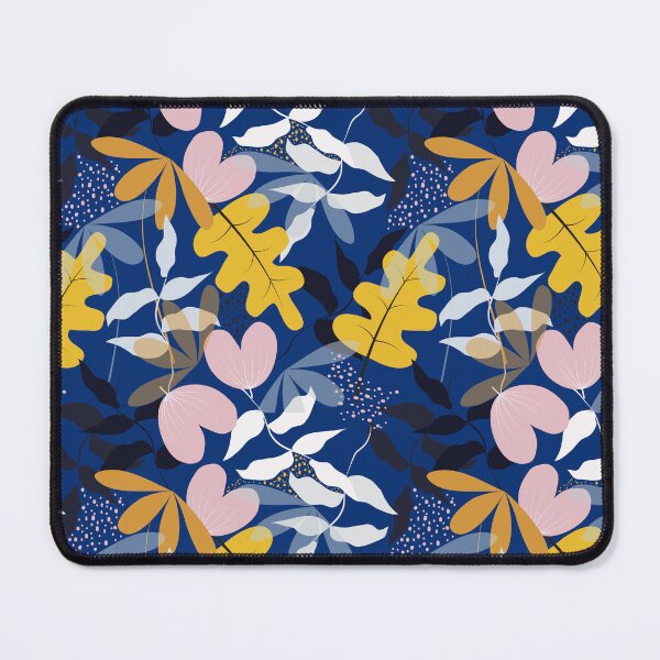 Item preview, Tropical Leaves Seamless Pattern – Navy Blue Bold Botanical Design, Modern Jungle Foliage, Abstract Leaf Print designed and sold by 555Design.