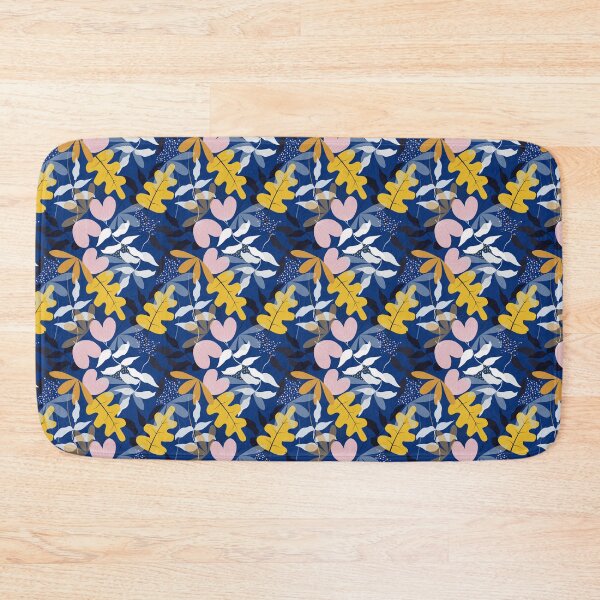 Item preview, Tropical Leaves Seamless Pattern – Navy Blue Bold Botanical Design, Modern Jungle Foliage, Abstract Leaf Print designed and sold by 555Design.
