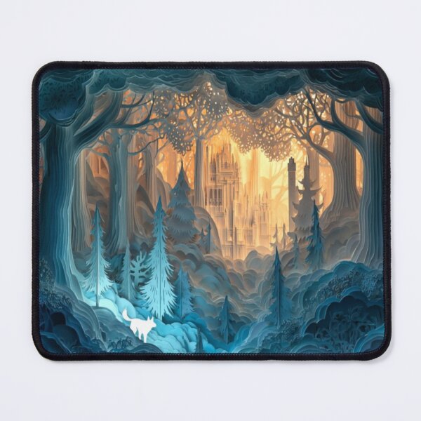 Item preview, Enchanted Fantasy Castle Paper Cut Forest Art designed and sold by GSizzle1.