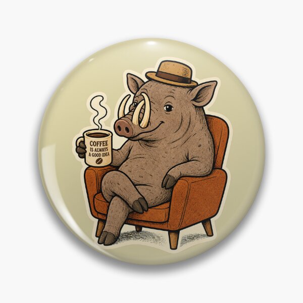 Item preview, Babirusa Coffee Monday Funny Coffee Lover Animal Retro designed and sold by ronakris009.