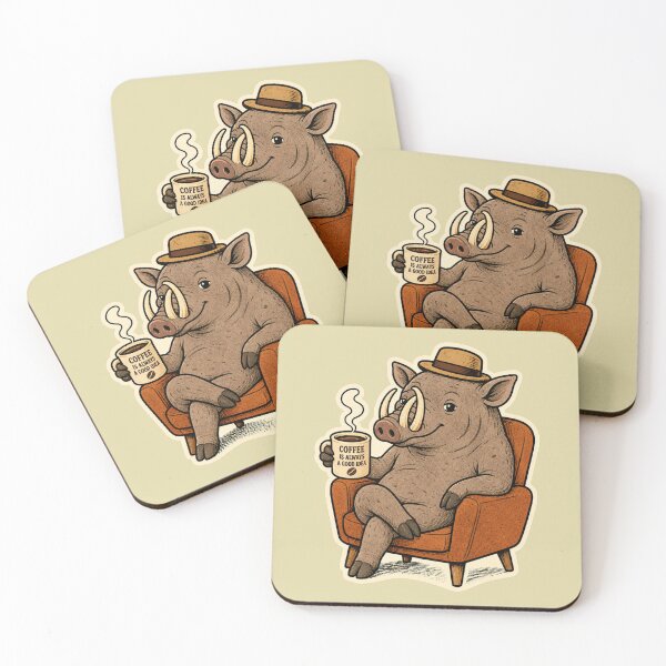 Item preview, Babirusa Coffee Monday Funny Coffee Lover Animal Retro designed and sold by ronakris009.