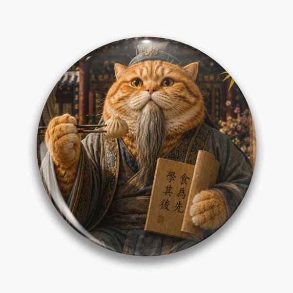 Item preview, Wise Man Says First Feed Stomach Then Feed Mind Confucius Cat Gingerboi Daydreamscapes designed and sold by Mindworx21.