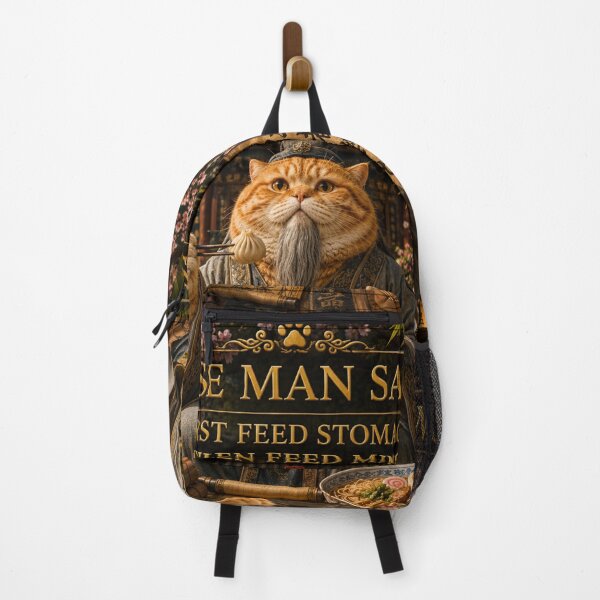 Item preview, Wise Man Says First Feed Stomach Then Feed Mind Confucius Cat Gingerboi Daydreamscapes designed and sold by Mindworx21.