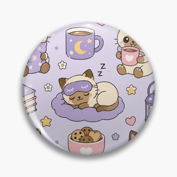 Item preview, Cute Sleepy Cat Kawaii Pattern designed and sold by Soft Berry Studio.