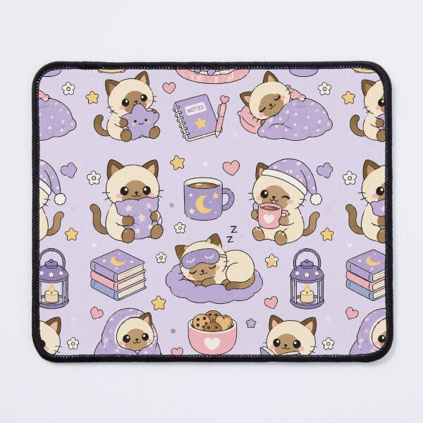 Item preview, Cute Sleepy Cat Kawaii Pattern designed and sold by Soft Berry Studio.