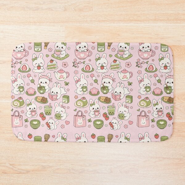 Item preview, Cute Bunny Tea Party Kawaii Pattern designed and sold by Soft Berry Studio.