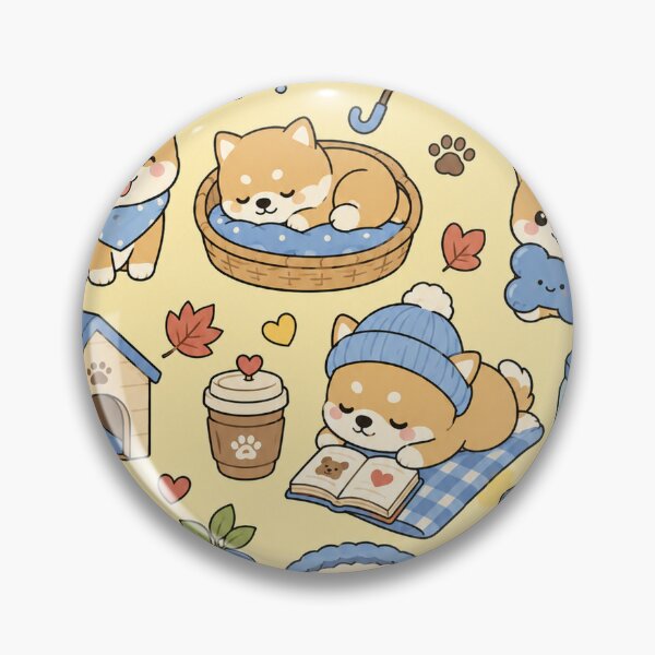Item preview, Cute Rainy Day Shiba Kawaii Pattern designed and sold by Soft Berry Studio.