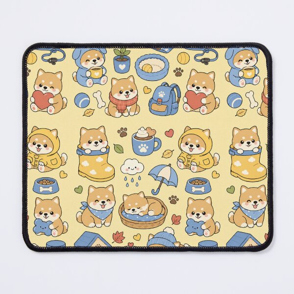Item preview, Cute Rainy Day Shiba Kawaii Pattern designed and sold by Soft Berry Studio.