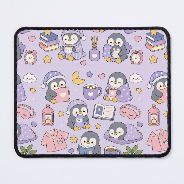 Item preview, Cute Sleepy Penguin Kawaii Pattern designed and sold by Soft Berry Studio.