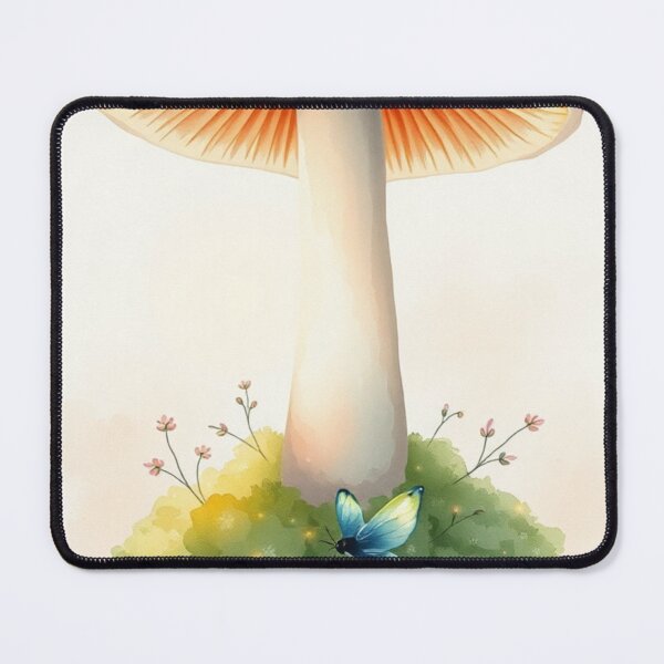 Item preview, Cottagecore Watercolor Mushroom and Butterfly Art designed and sold by Vida e Arte.