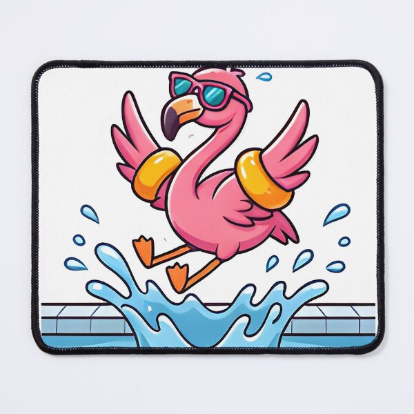 Item preview, swimming flamingos designed and sold by udberbinar.