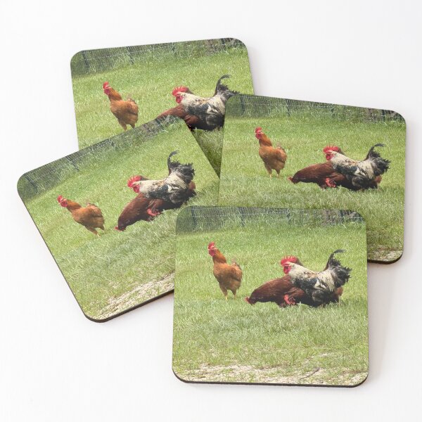 Item preview, Chickens Foraging in a Farmyard Scene. designed and sold by Pearls1.