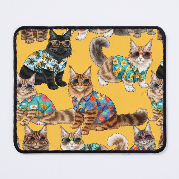 Item preview, Gatos geniales con gafas de sol sobre fondo amarillo designed and sold by LiluGross.