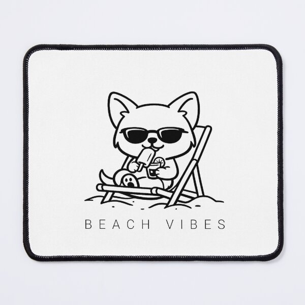 Item preview, Beach Vibes Chibi Cat Minimalist Line Art designed and sold by tineldesign.