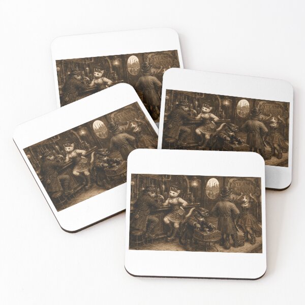 Item preview,  EVERMORE966, VENI VIDI VICI- STEAMPUNK CATS, THE STEAM CANTINA, DANCING,DINING, RECORD SCRATCH PUNK designed and sold by V3GFX.