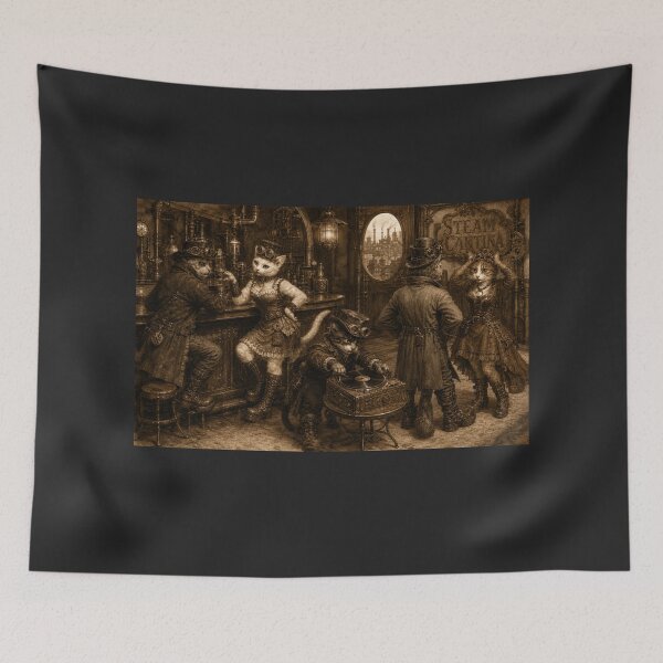Item preview,  EVERMORE966, VENI VIDI VICI- STEAMPUNK CATS, THE STEAM CANTINA, DANCING,DINING, RECORD SCRATCH PUNK designed and sold by V3GFX.